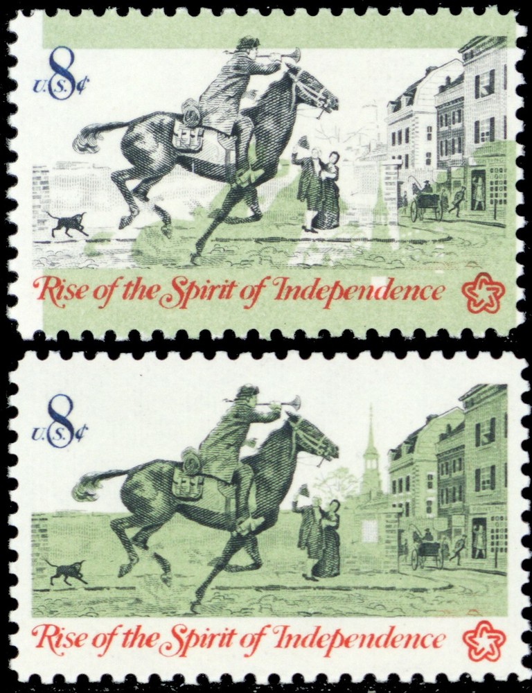 1478, MNH 8¢ Green Color Shift Freak Error With Normal - Stuart Katz