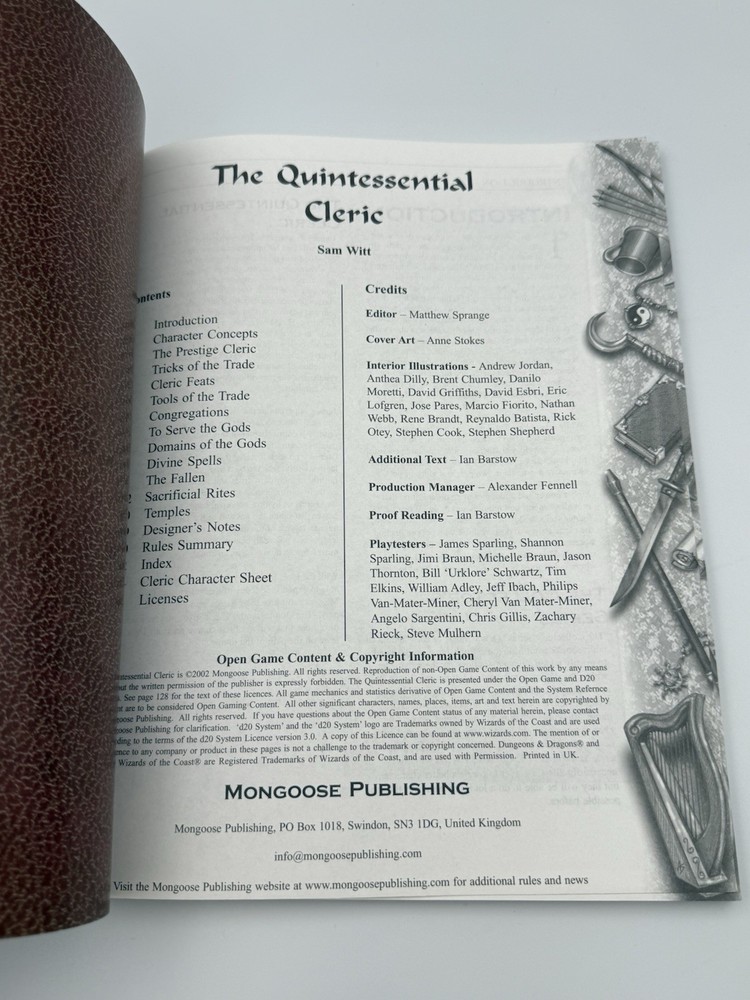 The Quintessential Cleric Book 3 / RPG / D & D / D20 / Paperback 2002