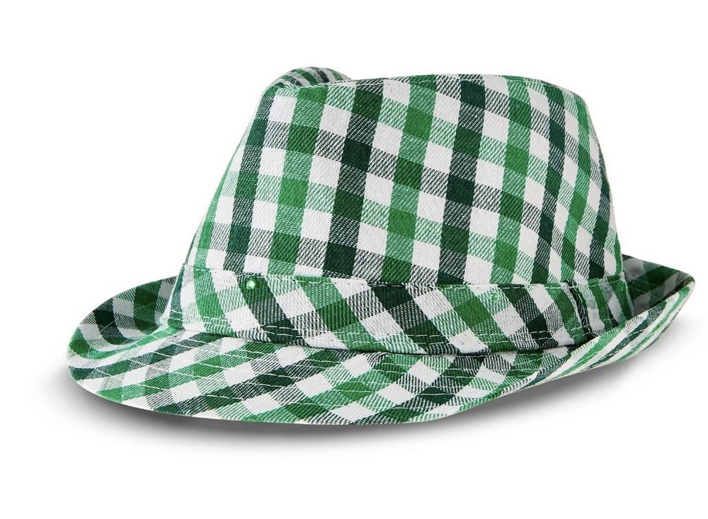 St. Patrick's Day Light-Up Green Plaid Fedora - New