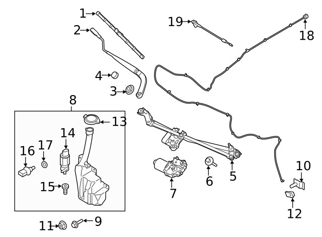 Genuine Ford Washer Pump 8S4Z-17664-A