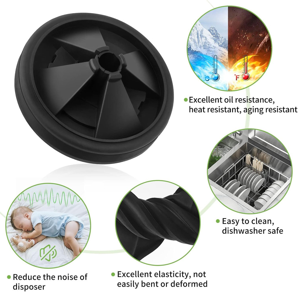 Garbage Disposal Splash Guards, 3 3/8" for Insinkerator Evolution Series, Quiet