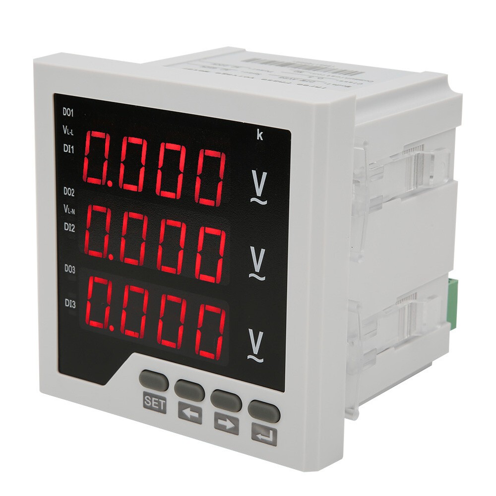 DTM-AV96 3 Phase Voltage Meter Programmable LED Digital Voltmeter AC 450V