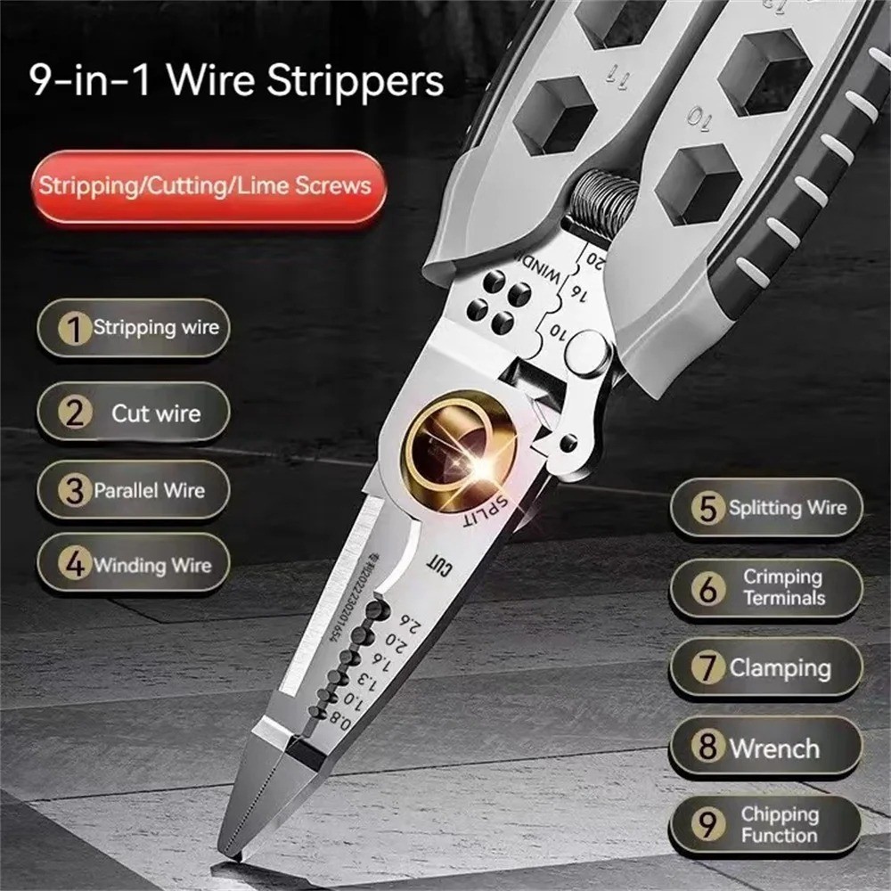 Heavy Duty Electrical Wire Stripper Cutter Crimper Pliers Multi Tool