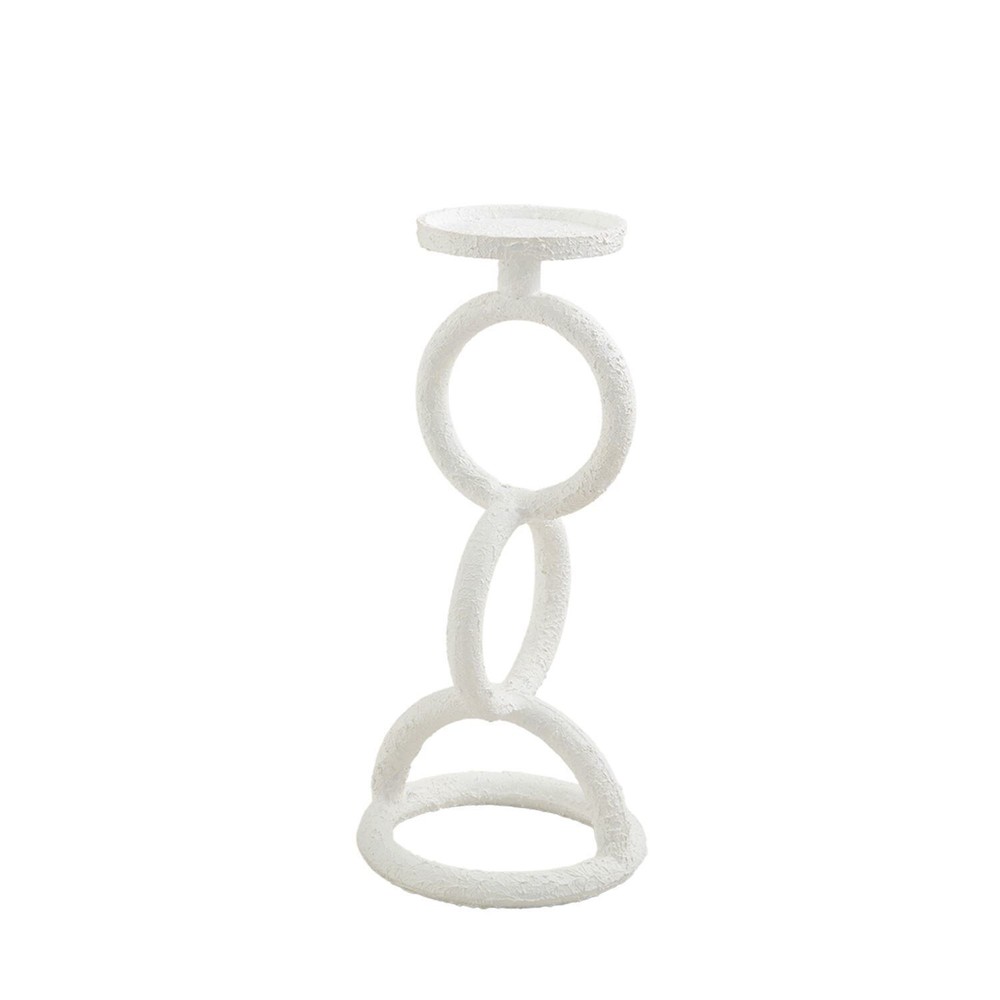 Mudpie - Small White Link Candlestick - 40960099S