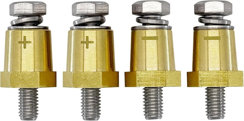 M8 Thread Brass Battery Terminal Charging Posts Battery Post Adapter +/- with...