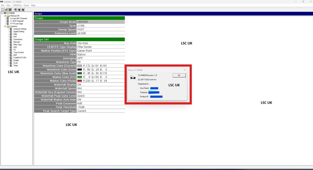 ICOM CS-R8600 CLONING SOFTWARE ON SEALED CD ROM