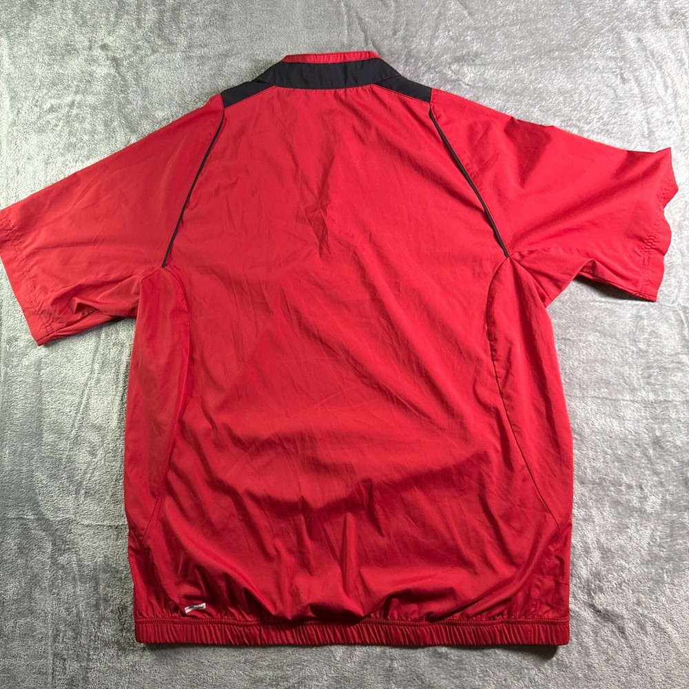 Adidas ClimaProof Golf Windbreaker Pullover Short Sleeve Red Medium
