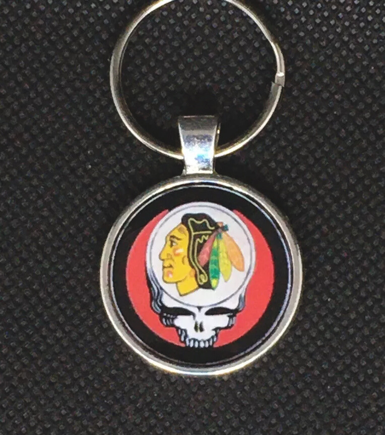 Grateful Dead Chicago Blackhawks Keychain