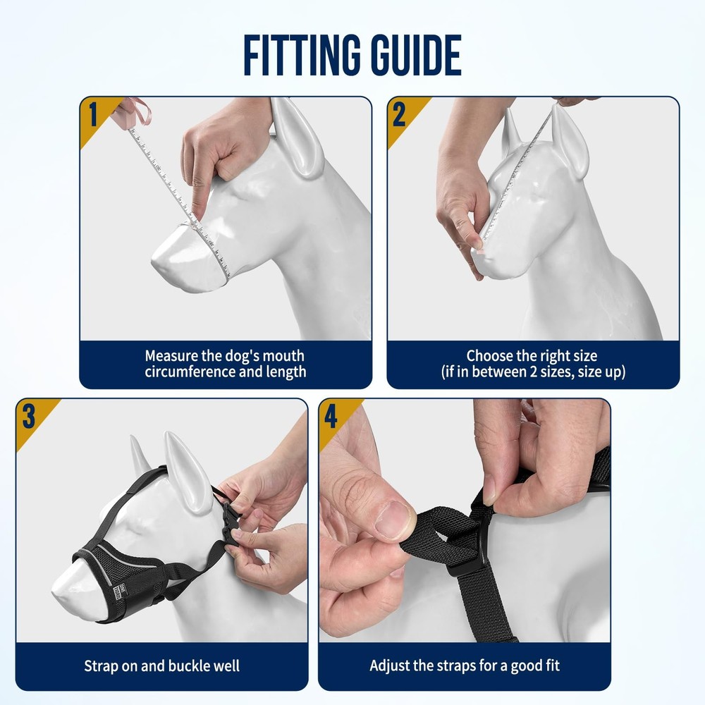 Large Dog Muzzle,Soft Nylon Muzzle Anti Biting Barking Chewing,Air Mesh Breat...