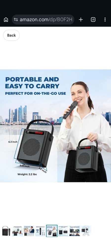 Portable PA system with wireless Mic