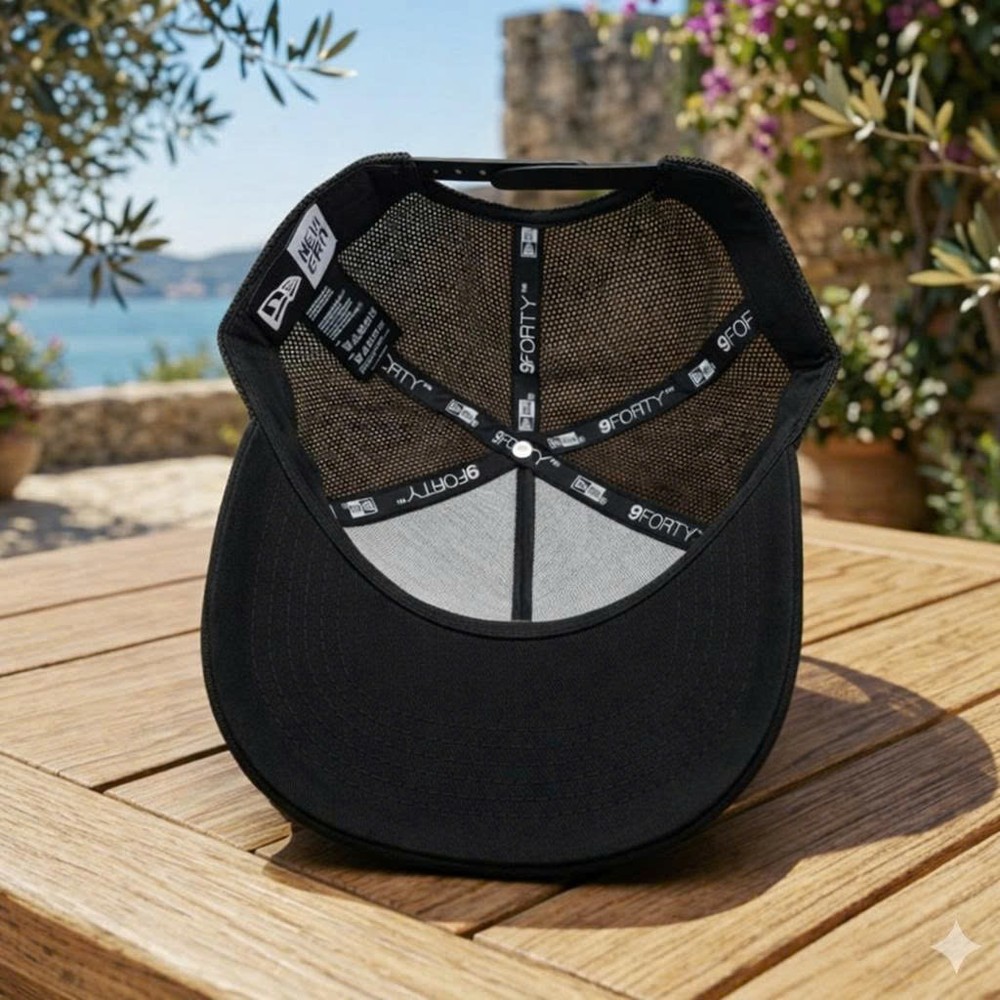 Fox Embroidered Trucker Hat Snapback Mesh Cap Adjustable Black