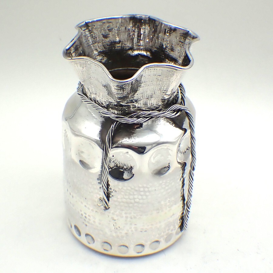 Bag Form Vase Egyptian Sterling Silver
