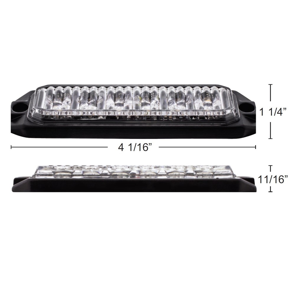 6 High Power LED "Competition Series" Slim Warning Light - Amber