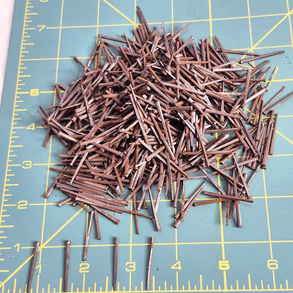 Old Square Head Nails. Barn Rustic Rusty Brad Nails, 10oz Bag