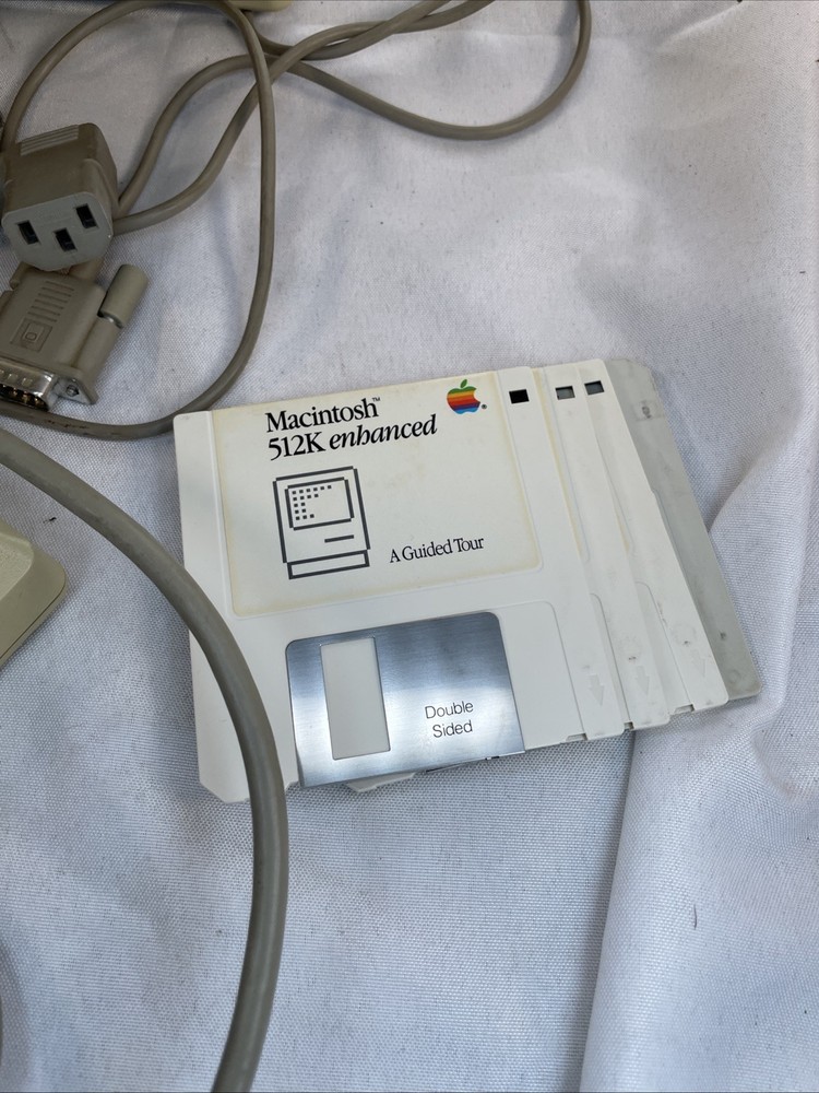 Apple Macintosh 512K Vintage Computer With Original Keyboard, Mouse, & Carry Bag