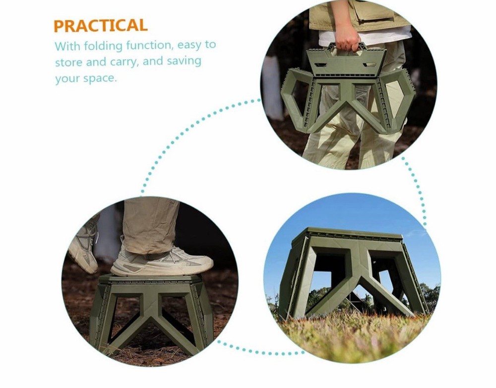 Portable Folding Stool Compact PP Step Stool for Camping Construction Travel