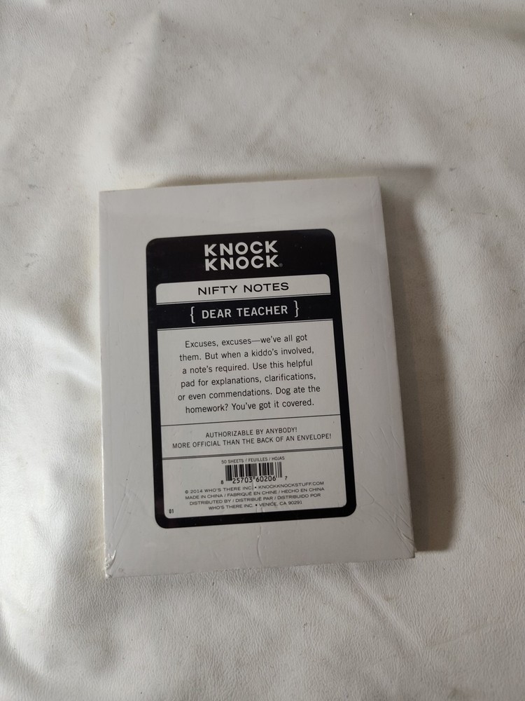 Knock Knock Dear Teacher Excuse Note Pad - 50 Sheets