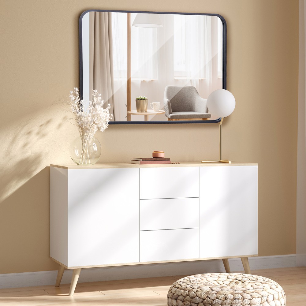 22" x 30" Rectangular Wall Mirror Vanity Mirror Bathroom Durable Metal Frame