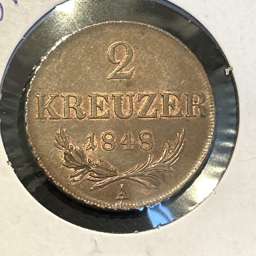 Austria 1848 A 2 Kreuzer Nice Red Brown Example !!!!
