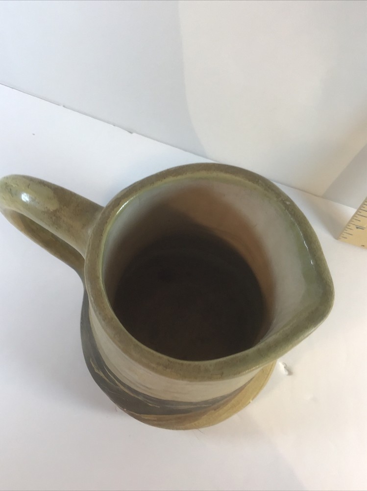 vintage hand thrown pottery pitcher