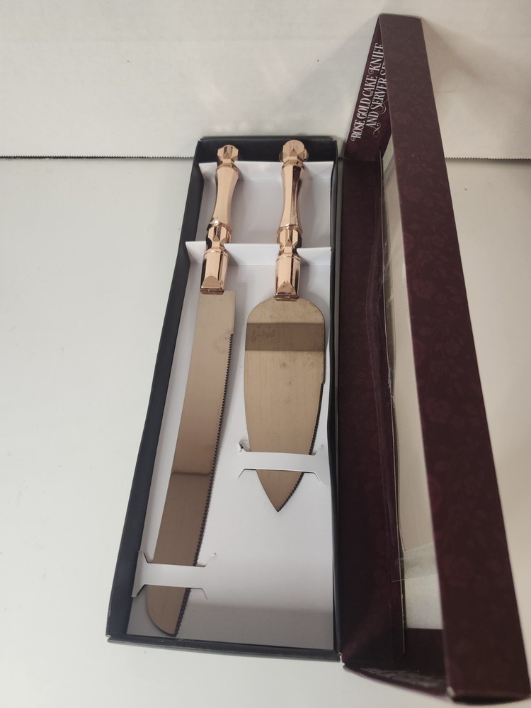 Rose Gold Cake Cutter And Server Set