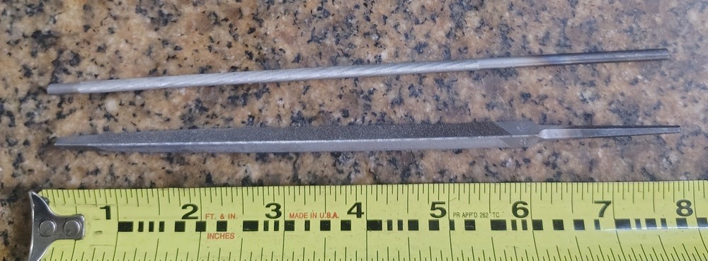 🗽2 FILES .15 DIA & 5/16" TRIANGULAR X 6" EXCELLENT CONDITION