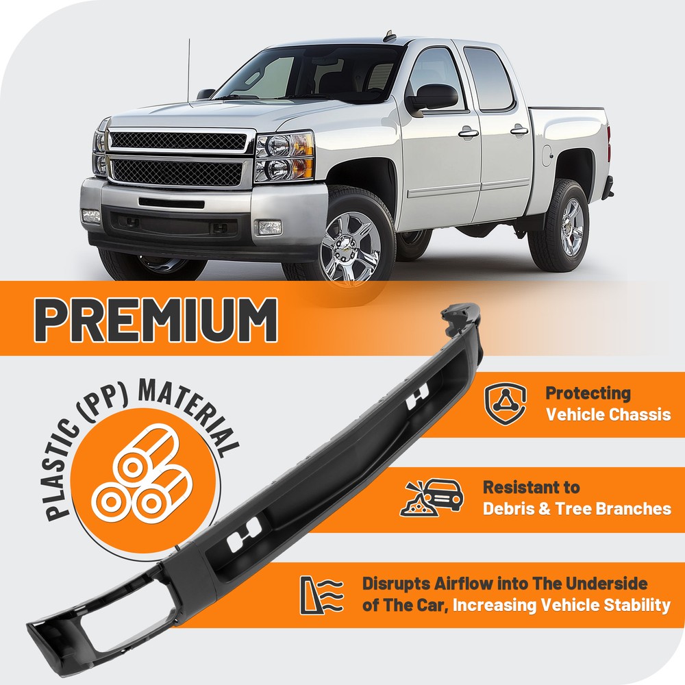 For Chevy Silverado 1500 2007-2013 Front Bumper Lower Valance Air Deflector