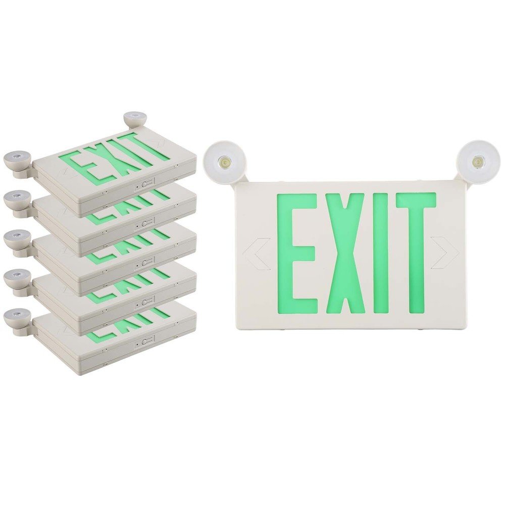 Spectsun 6 Packs Green LED Exit Signs & Emergency Lights Exit Sign Lighting