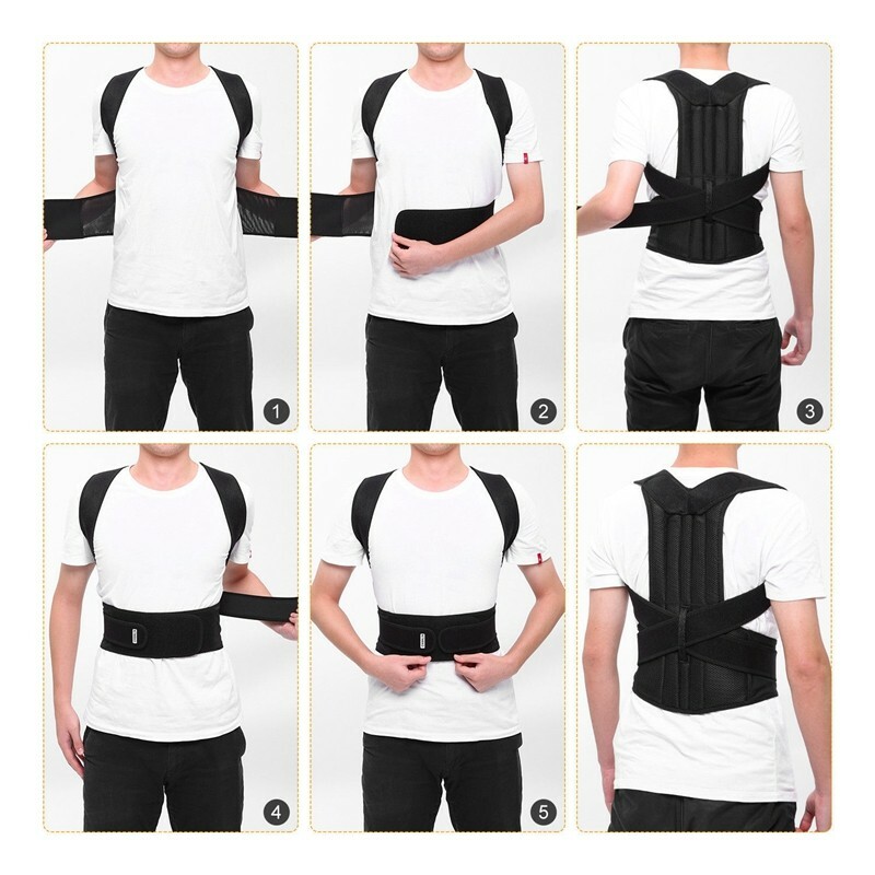 Deluxe Posture Corrector Double Pull Lumbar Lower Back Support Brace Waist Belt