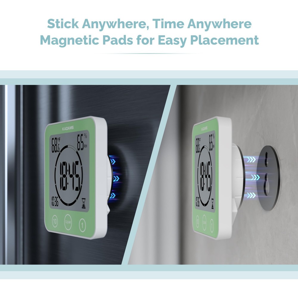 Shower Clock Waterproof Bathroom Timer – Digital Wall Clock with Countdown, M...