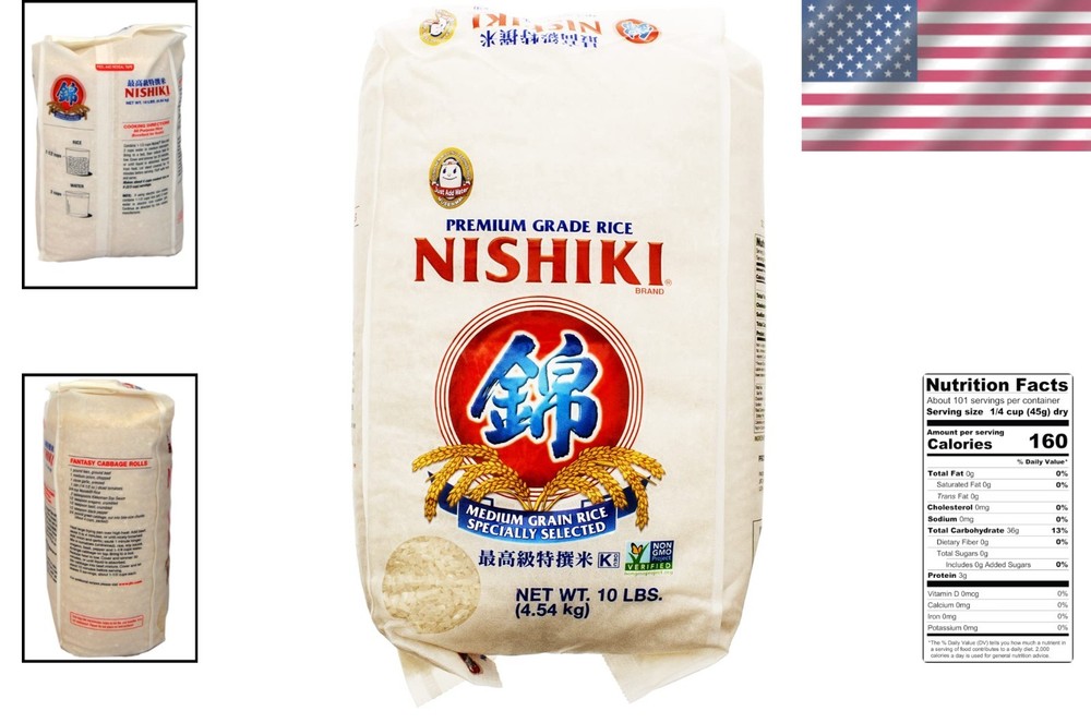 Authentic Medium-Grain Sushi Rice, 10lbs - Perfect for Rolls & Nigiri