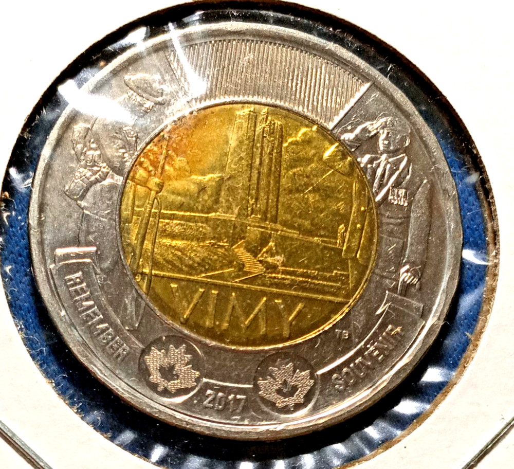 VIMY  2017 CANADA $2  NONColorized Toonie Coin Roll