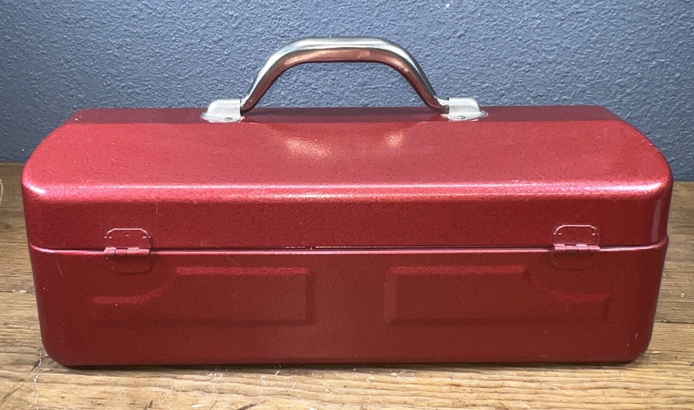 Unbranded Metal Tool Box with Tray 15 x 6 x 5”