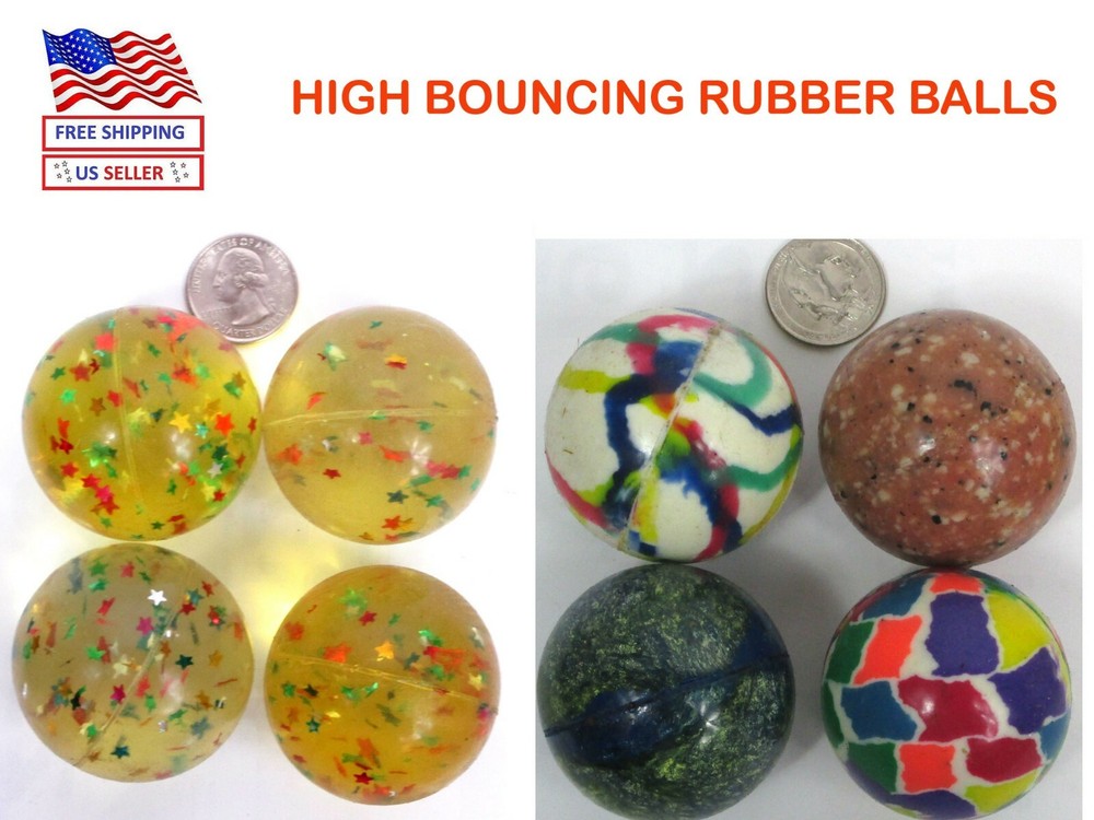 CHOOSE QUANTITY ---1.9 " DIAMETER (48MM) GLITER HIGH BOUNCING  BALL