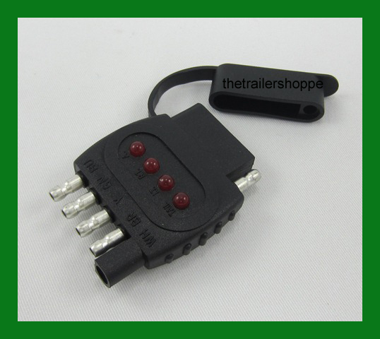 Tester 5 Way Flat Trailer Light Plug  Connector 12V Circuit LED Tester