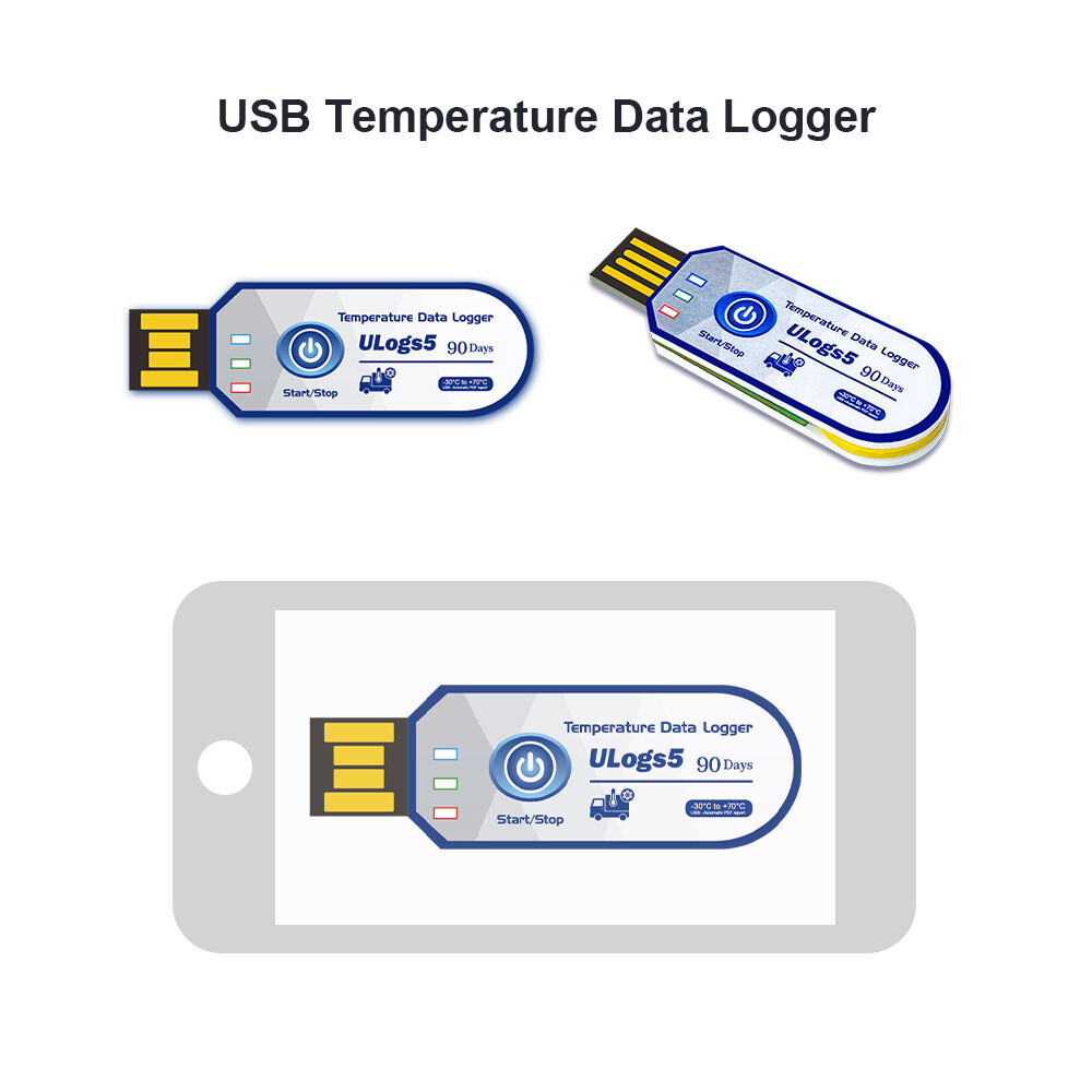 90 days disposable USB temperature data logger Recorder One-off use
