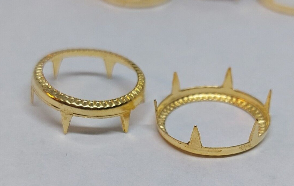 18MM Rim Settings 24 Pieces Goldtone, Pronged