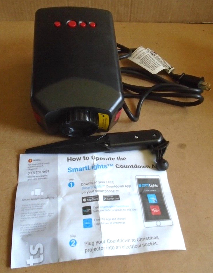 Gemmy Smart Lights Bluetooth Countdown to Christmas Projection