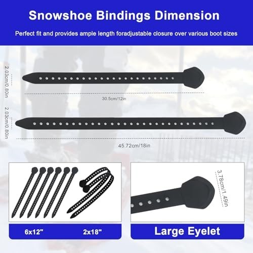 Sturdy Snowshoe Bindings Replacement Kit - Compatible with MSR Classic Straps, 6