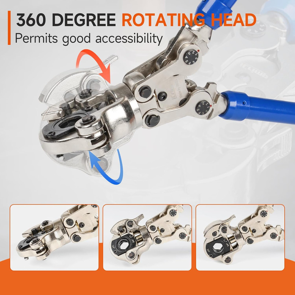 Copper Pipe Pressing Tool Kit with Cutter&Deburring Tool for Propress Copper Fit