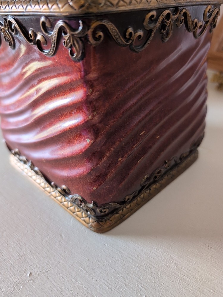 Ceramic Red Tissue Box Cover