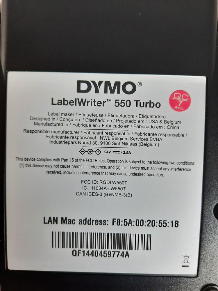 DYMO Label Writer 550 Turbo Thermal Label Printer-( Powers On )-UNTESTED