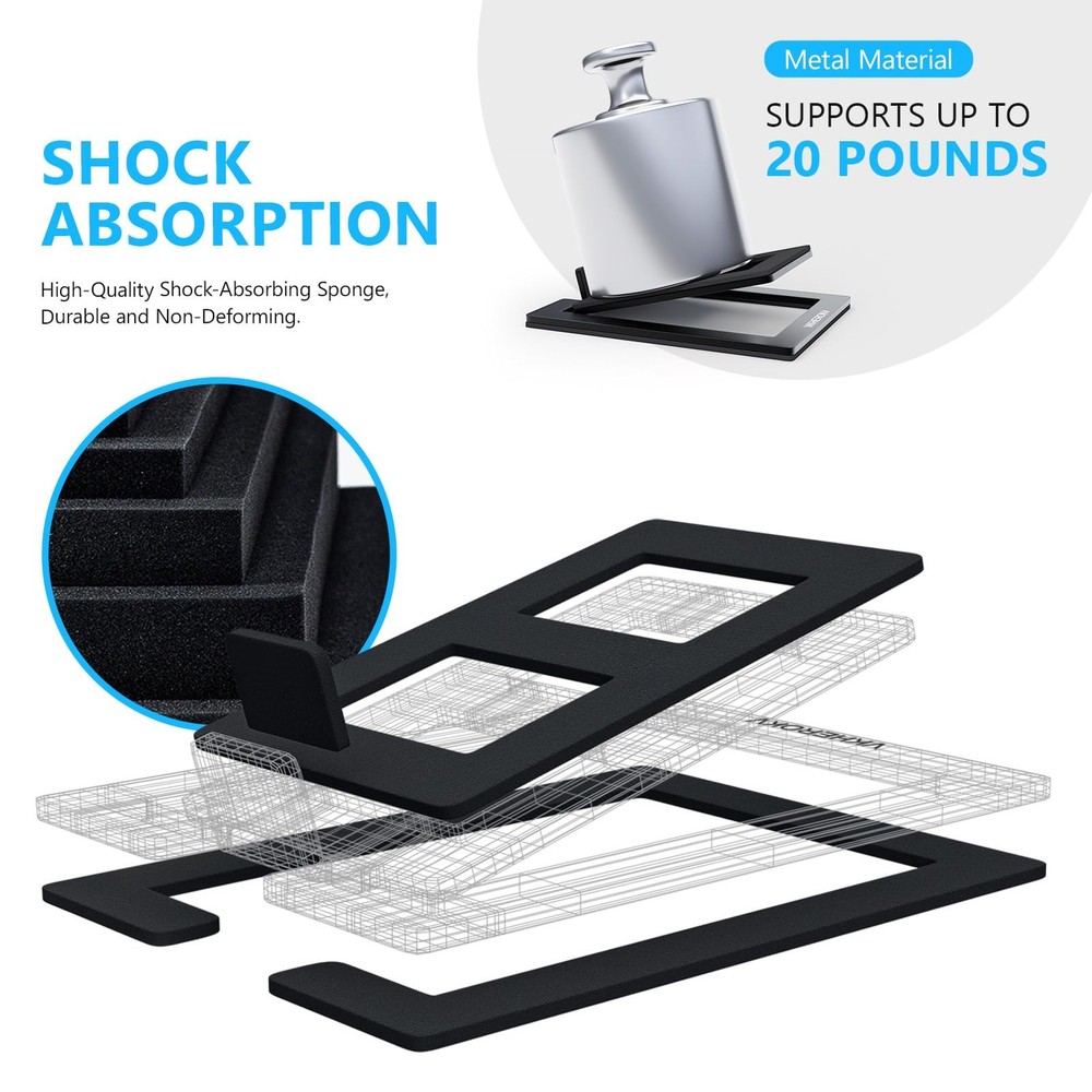 C-1 Desktop Speaker Stands Tilted Tabletop Steel Pair Black