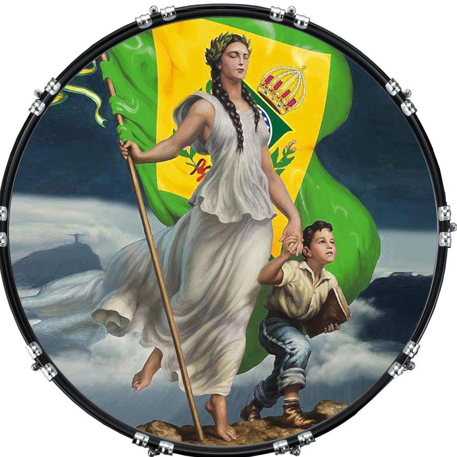 20" Custom Bass Kick Drum Front Head Graphic Graphical Brazilian Monarchy
