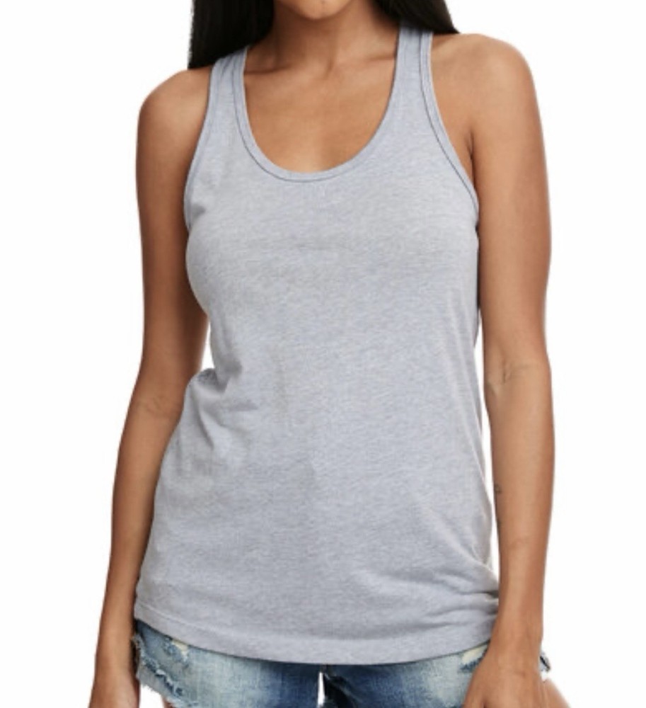 Next Level N1533 Ideal Racerback Tank, Heather Grey Size Medium M