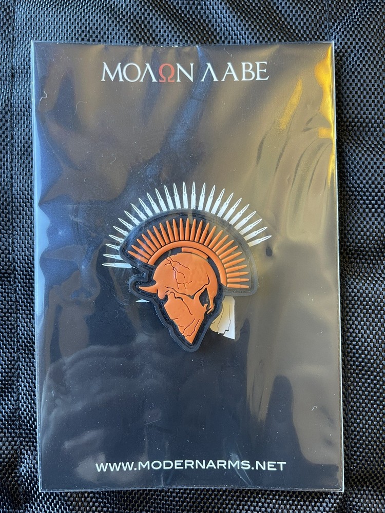 Spartan Mini-Orange Tactical Morale Patch, Modern Arms, PVC