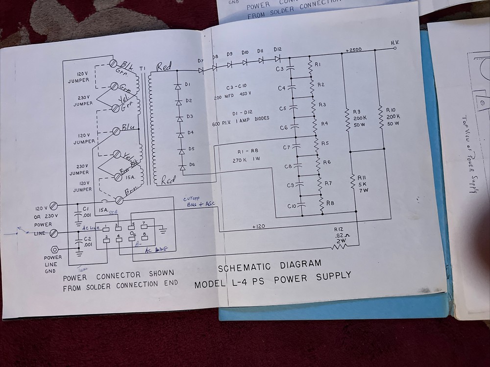 FACTORY ORIGINAL DRAKE L-4 MANUAL WITH SCHEMATICS.￼