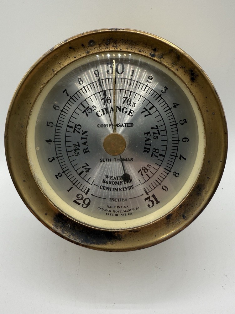 Seth Thomas Vintage Brass Barometer