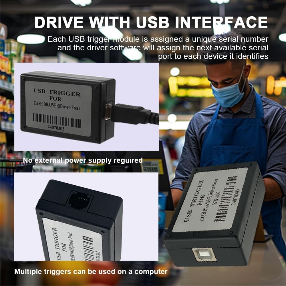 USB Cash Drawer Trigger Suitable for Direct Connection to PC