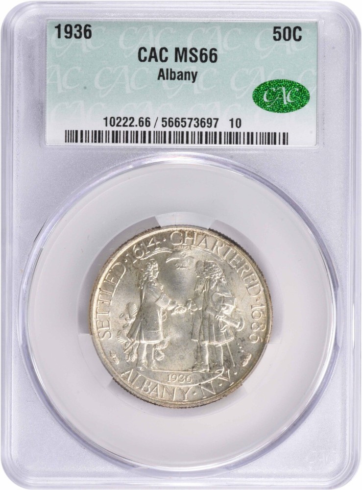 Albany Commemorative Silver Half Dollar 1936 MS66 CACG